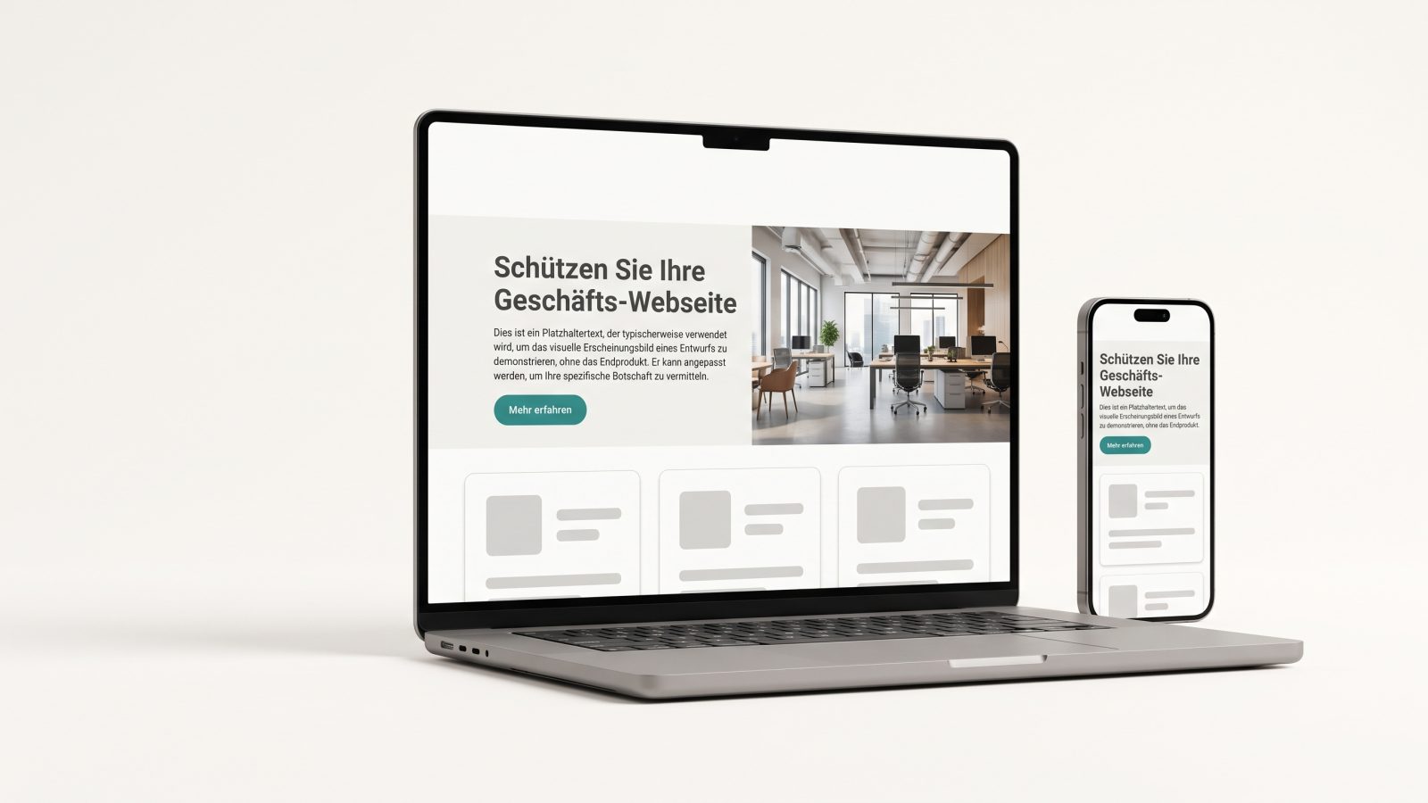 Laptop und Smartphone zeigen dieselbe Website im Desktop- und im Mobil-Layout